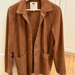 Sezane Will Brown Camel Suede Jacket S Small